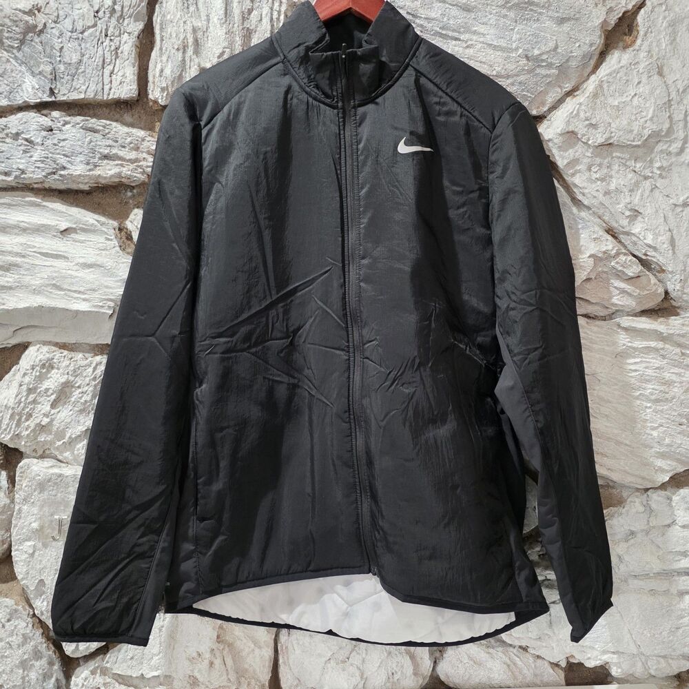 Nike Aerolayer Black Running Jacket Size XL Full Zip Long Sleeve
